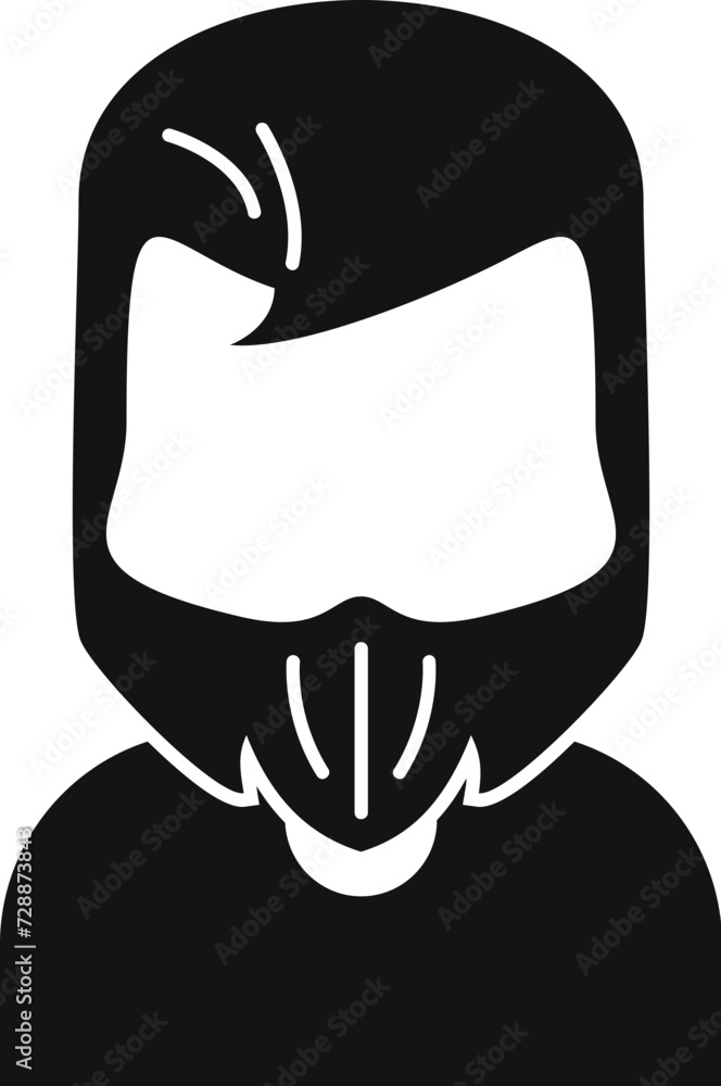 Obraz premium Mature male beard icon simple vector. Portrait photo. Style aged model