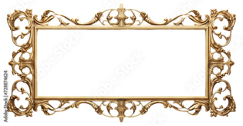 Elegant golden picture frame, cut out