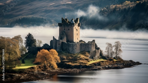 Castle on an Island in the Middle of a Lake