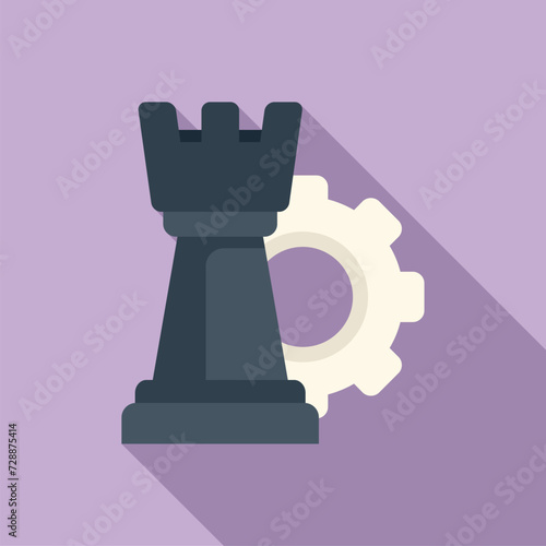 Control finance monitor icon flat vector. Person work team. Business process