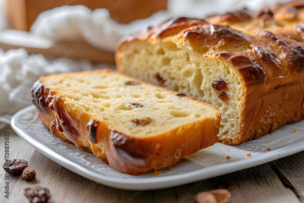 Homemade bread, delicious bread, bread closeup, soft and fresh bread