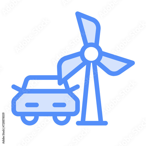 Wind-powered electricity for electric car