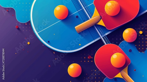 A vector flat illustration for a ping-pong poster design or table tennis cover