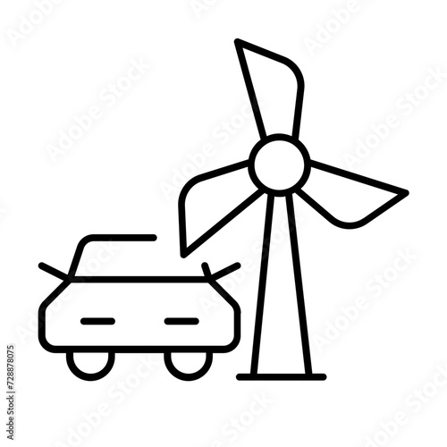 Wind-powered electricity for electric car