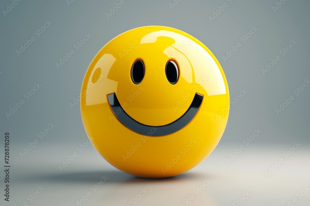 Fototapeta premium Golden smiley ball button, round yellow smile symbol, grin, smirk, and laughter, radiating good humor. Joyful happy positive vibes icon on black. Warmth childlike feelings, customer service excellence