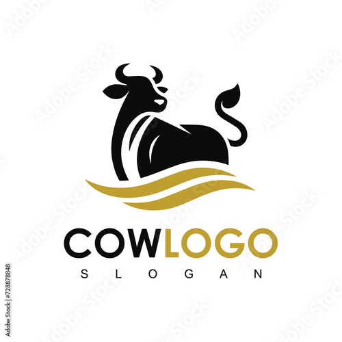 Cow Logo. Premium Cow farm product logo design vector. Vintage Cattle Angus Beef logo