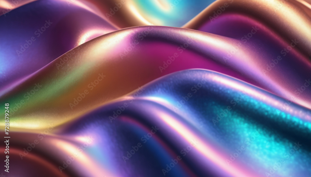 Fototapeta premium Vibrant and mesmerizing abstract holographic wave pattern
