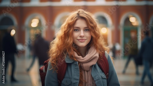 Wallpaper Mural Beautiful young woman student sharing insights about student life Torontodigital.ca