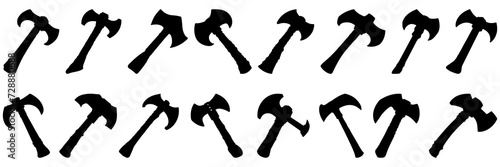 Viking nordic silhouettes set, large pack of vector silhouette design, isolated white background