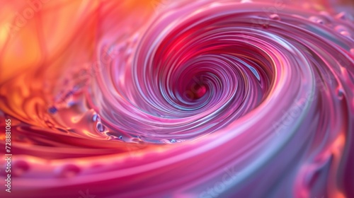 Swirl and spiral of melting fruity lilac ice cream texture, vibrant banner