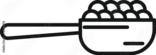 Wood spoon of lentil icon outline vector. Farmer food. Plant energy farmer