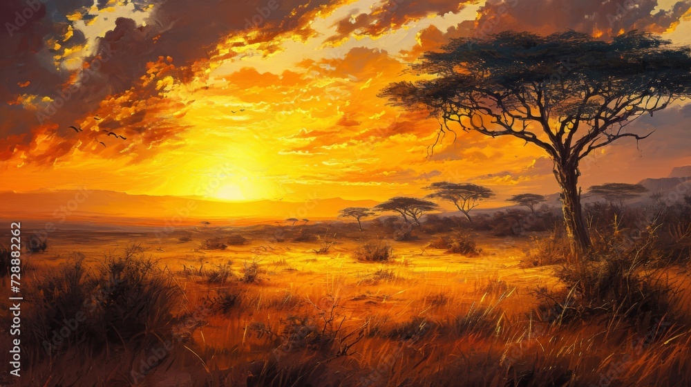 african landscapes illustration generative ai