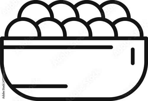 Plate of lentil seed icon outline vector. Grain soup cereal. Energy plant