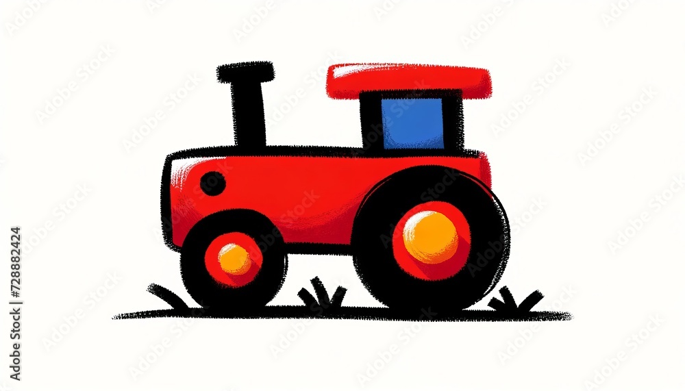 Tractor child drawing. Generative AI