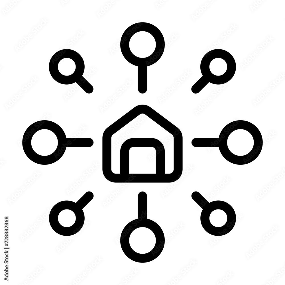 Smart home icon with line style Smart home icon with line style