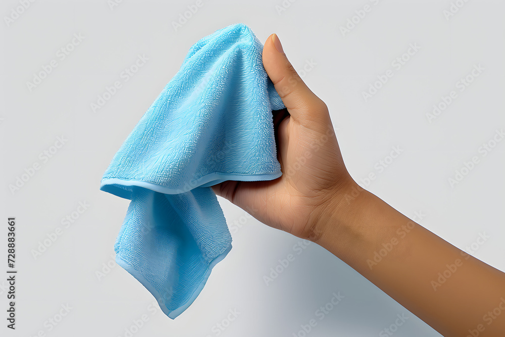 hand holding a mop hand holding a mop