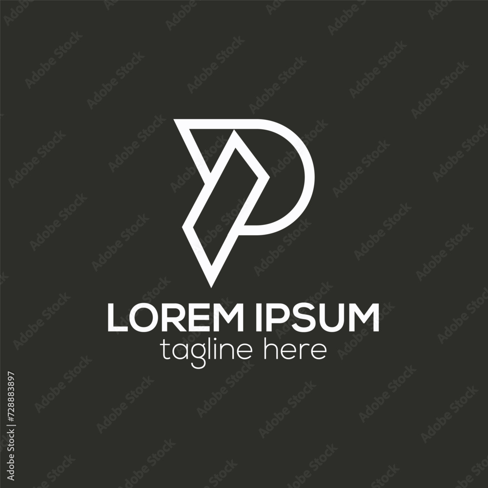 P alphabet abstract letter gradient color logo design concept isolated vector template illustration P alphabet abstract letter gradient color logo design concept isolated vector template illustration