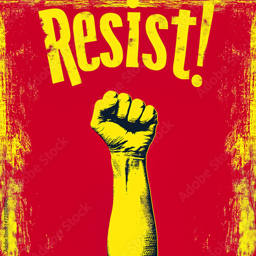 AI-Generated Image: "Resist!" Raised Fist Poster