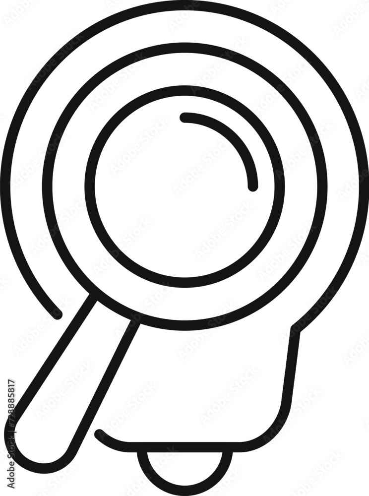 Search bulb data icon outline vector. Study case. Focus vision control Search bulb data icon outline vector. Study case. Focus vision control