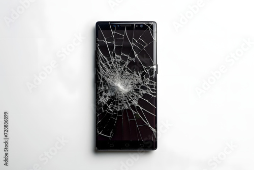 smartphone with a broken screen