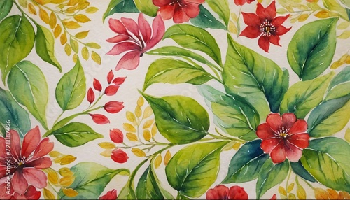 a watercolor painting of a bunch of flowers, botanical background