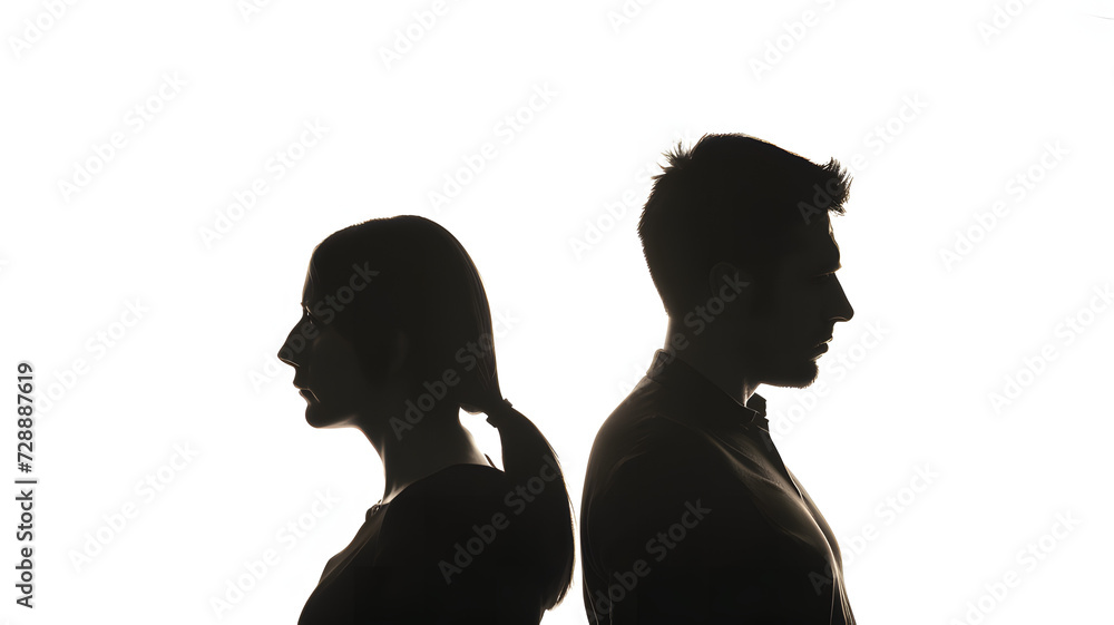 Silhouette of a Couple in Disagreement