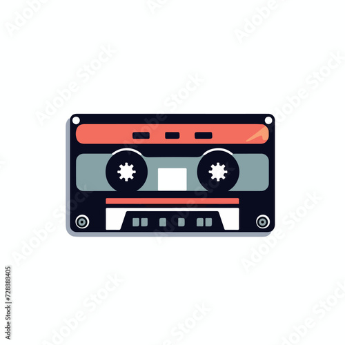 Audio cassette in cartoon  doodle style. Image for t shirt. Isolated 2d vector illustration in logo  icon  sketch style  Eps 10. AI Generative