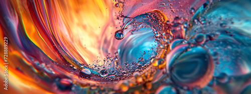 multicolored water vortex with bubbles photo