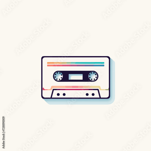 Audio cassette in cartoon  doodle style. Image for t shirt. Isolated 2d vector illustration in logo  icon  sketch style  Eps 10. AI Generative