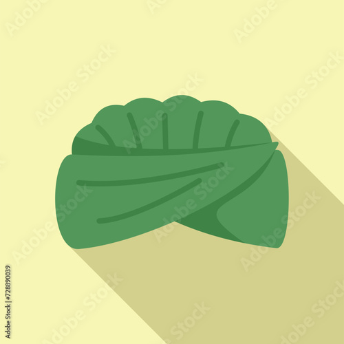 Bedouin turban icon flat vector. Asian oriental head. Religion accessories