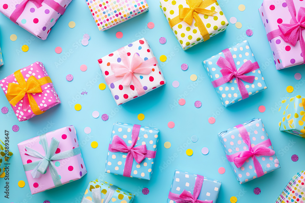 Seamless colorful gift boxes with ribbons Seamless colorful gift boxes with ribbons