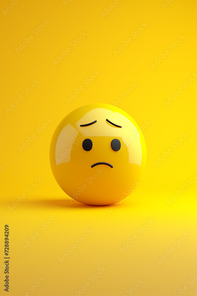 Sad emoji on a yellow background Sad emoji on a yellow background