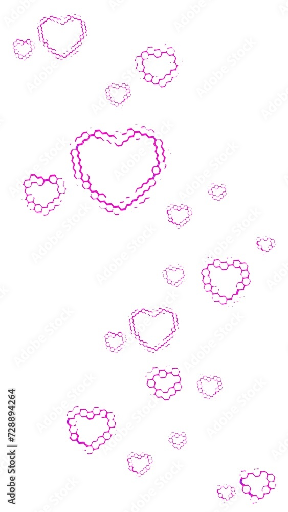 Pink background with hearts valentine