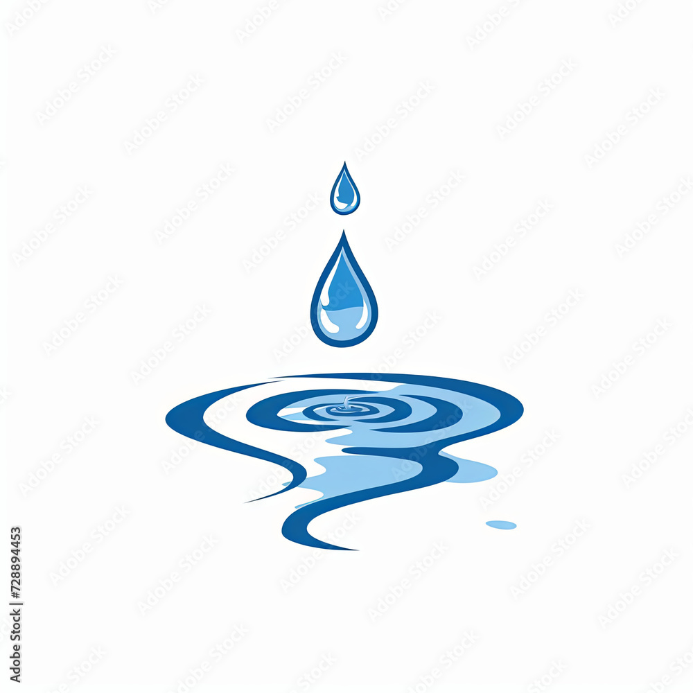 Isolated water logo on a white background Isolated water logo on a white background