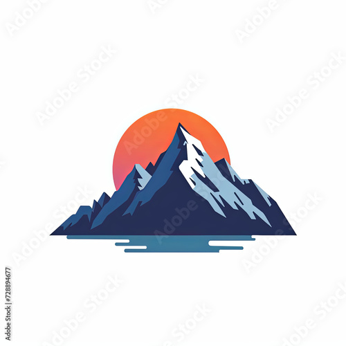 Isolated mountain logo on a white background