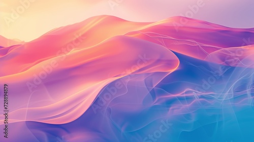 Ethereal Gradient Abstract Background Wallaper: Harmonious Blend of Pink and Blue Hues in Fluid Motion