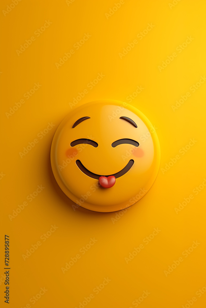 A silly face emoji on a yellow background A silly face emoji on a yellow background