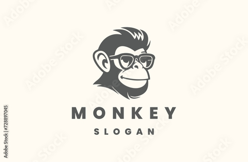 monkey logo design icon vector template 