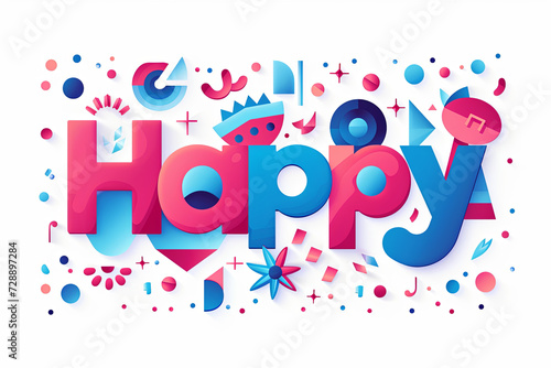 Colorful modern text design of the word 