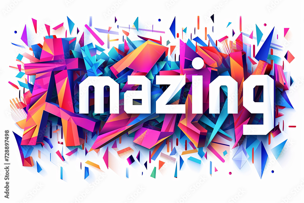 Plakat Colorful modern text design of the word 