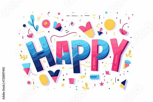 Colorful modern text design of the word 