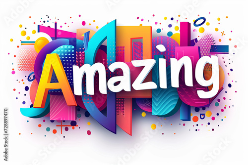 Colorful modern text design of the word "Amazing"