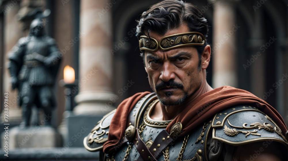 Roman soldier in ornate armor Roman soldier in ornate armor