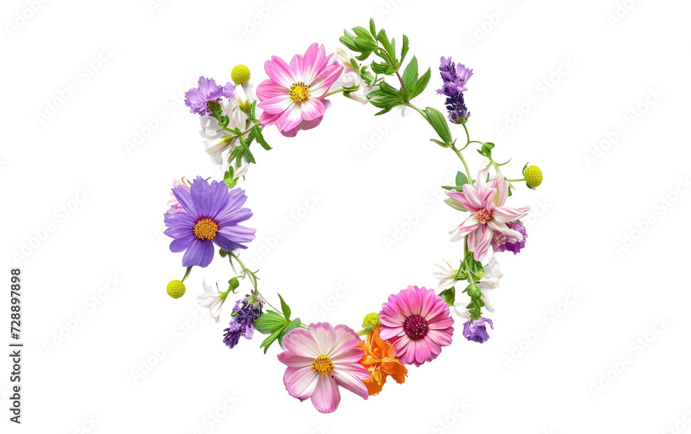 Bloom Circular Wreathe isolated on transparent Background