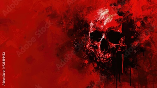 Wallpaper Mural Abstract bloody horror background with a ghost's skull Torontodigital.ca