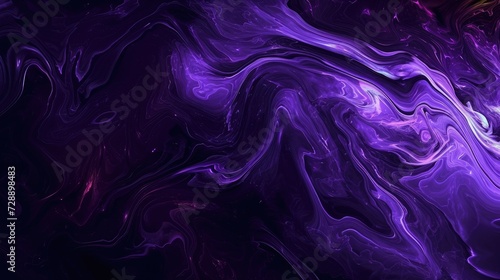 Abstract black and purple liquid texture background photo
