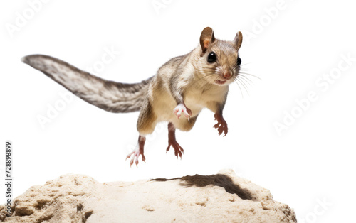 Stone-Standing Flying Squirrel isolated on transparent Background