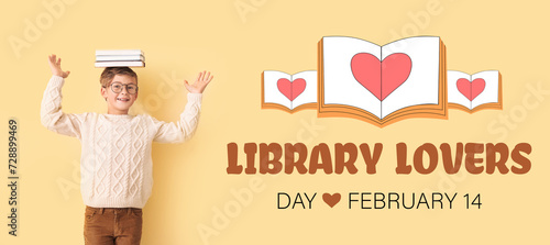 Little boy with books on co...
