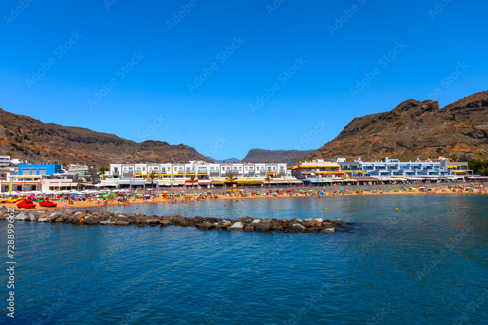 View of Playa Mogan in Gran Canaria, Canary Islands 