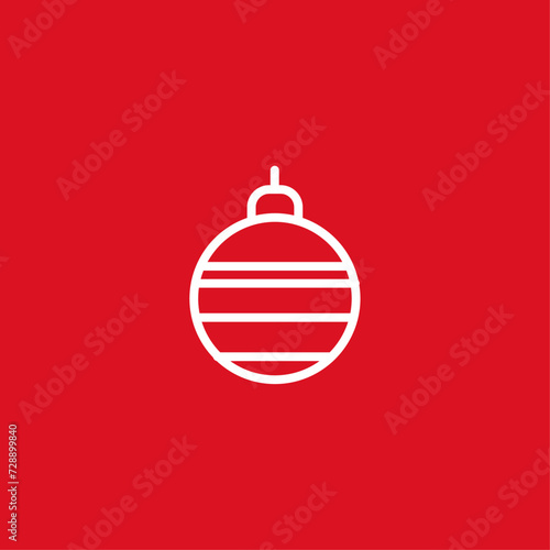 Christmas Ball Ornaments stripe flat vector design